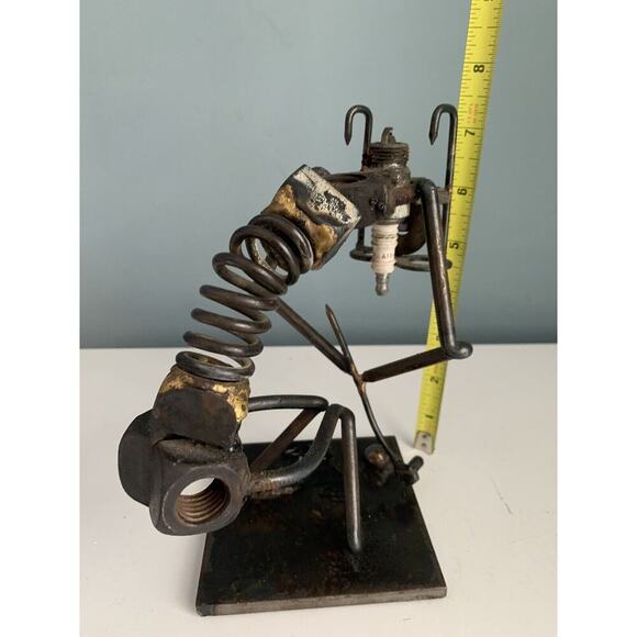 Welded Golf Art Sculpture Putt Putt Signed Christmas Gift Man Cave Scrap Metal - Picture 8 of 13